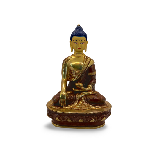 Buddha Shakyamuni Statue 8" Gold Plated